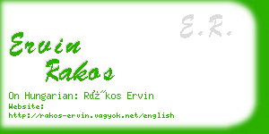 ervin rakos business card